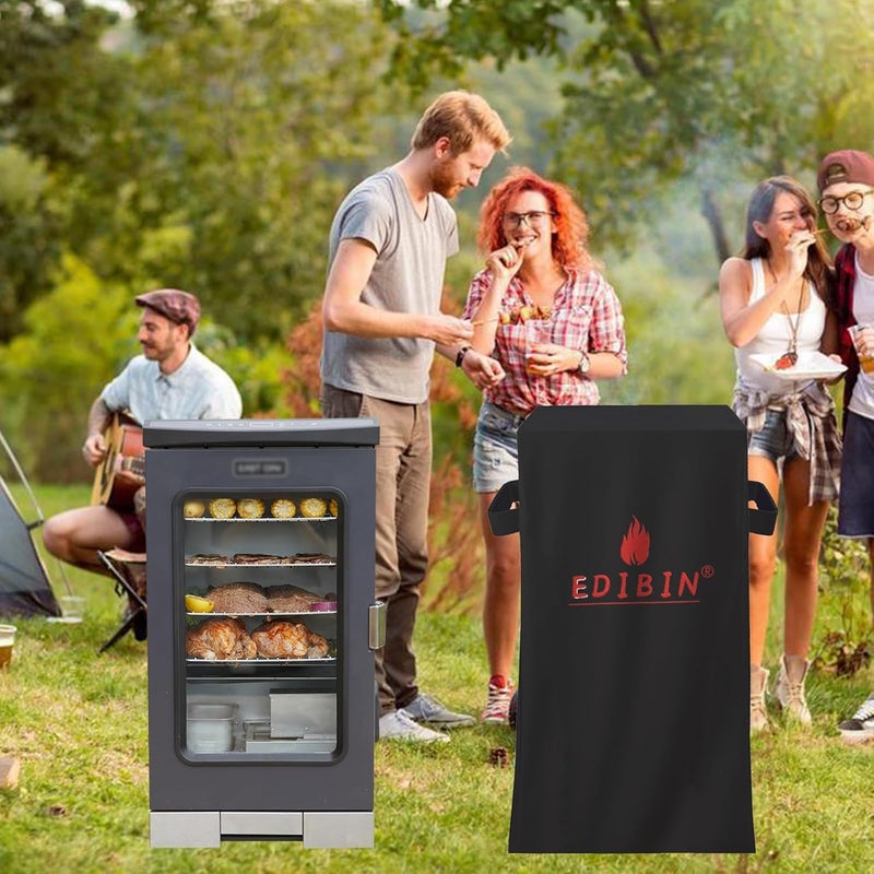 EDIBIN Smoker Grill Cover Fit for East Oak 30" Digital Electric Smoker,Heavy Duty 600D Square Smoker Grill Cover for East Oak 30 inch Electric Smoker - Image 2